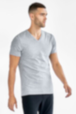 Men's V-neck grey T-shirt made of organic cotton - Bread & Boxers