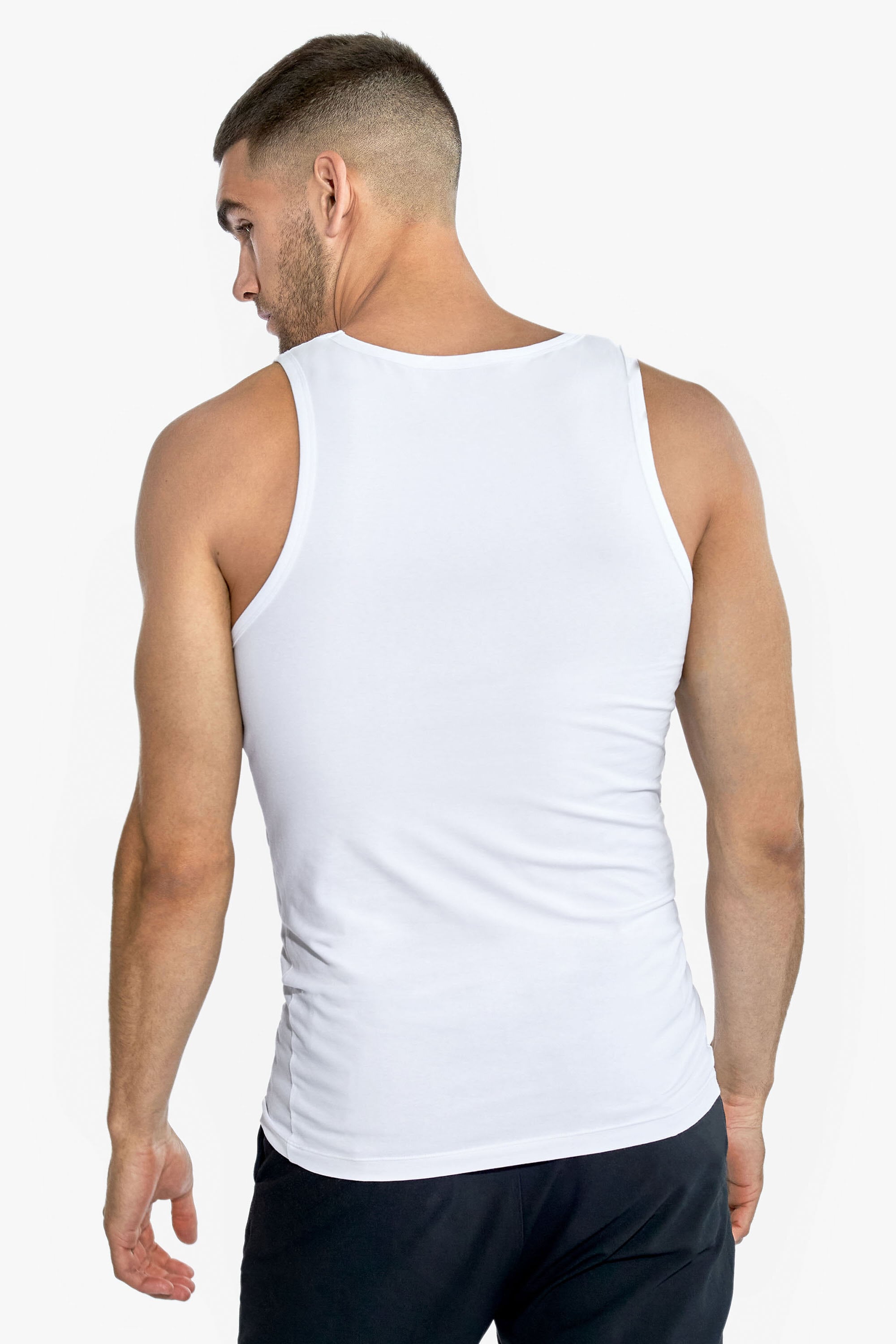 White ribbed organic cotton vest top for ladies - Bread & Boxers