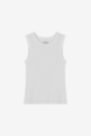 White ribbed organic cotton vest top for ladies - Bread & Boxers